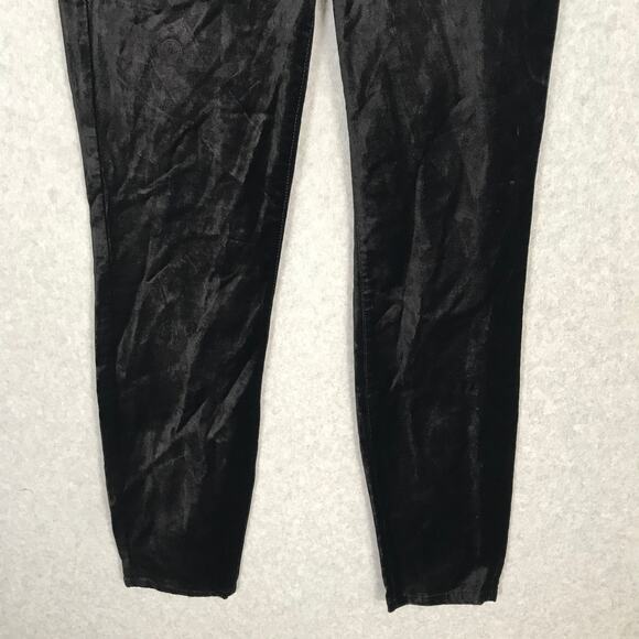 7 For All Mankind Velvet Pants Size 25 Black Victorian Academia Whimsigoth Dark - Picture 3 of 14